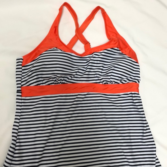 New 2piece striped swimsuit Sz L - Picture 1 of 5